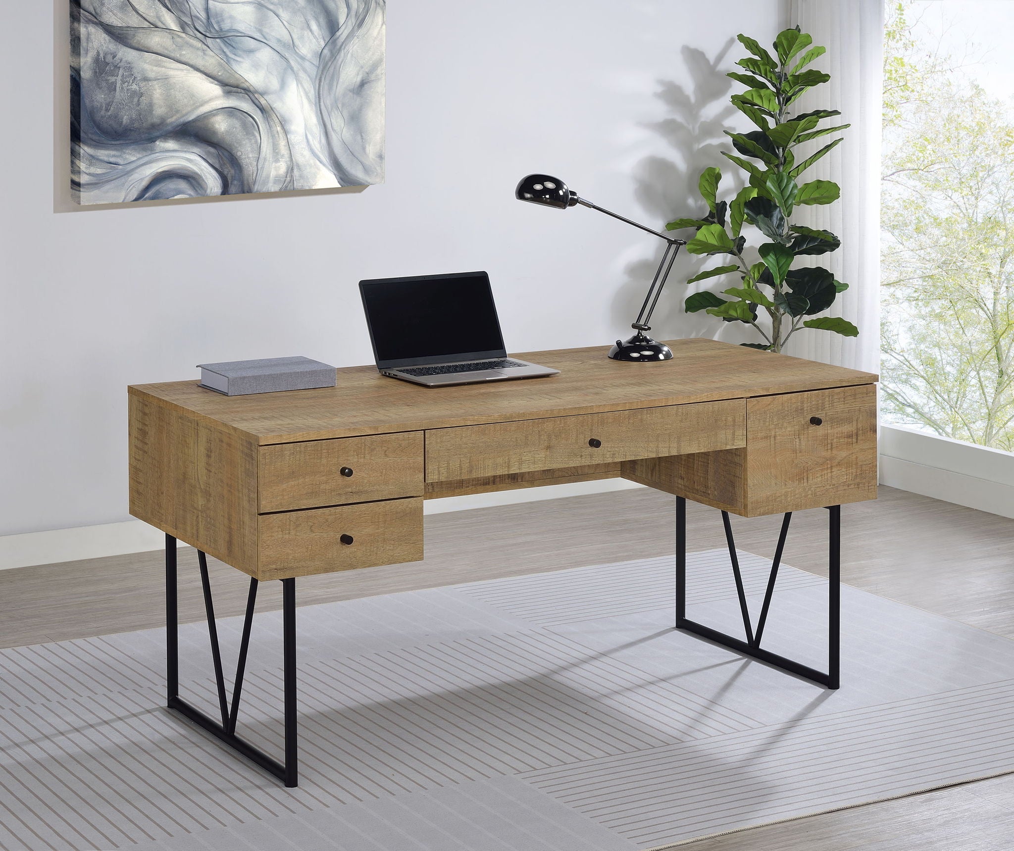 Analiese 63-inch 4-drawer Writing Desk Mango by Unique Piece Furniture