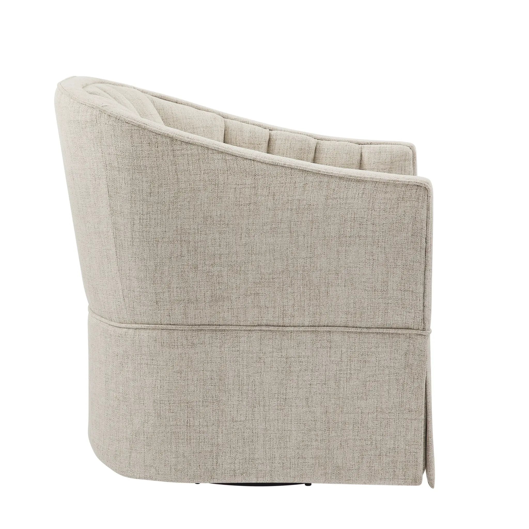 Solitude - Skirted Swivel Accent Chair With Hemp Like by HouseOfZazla