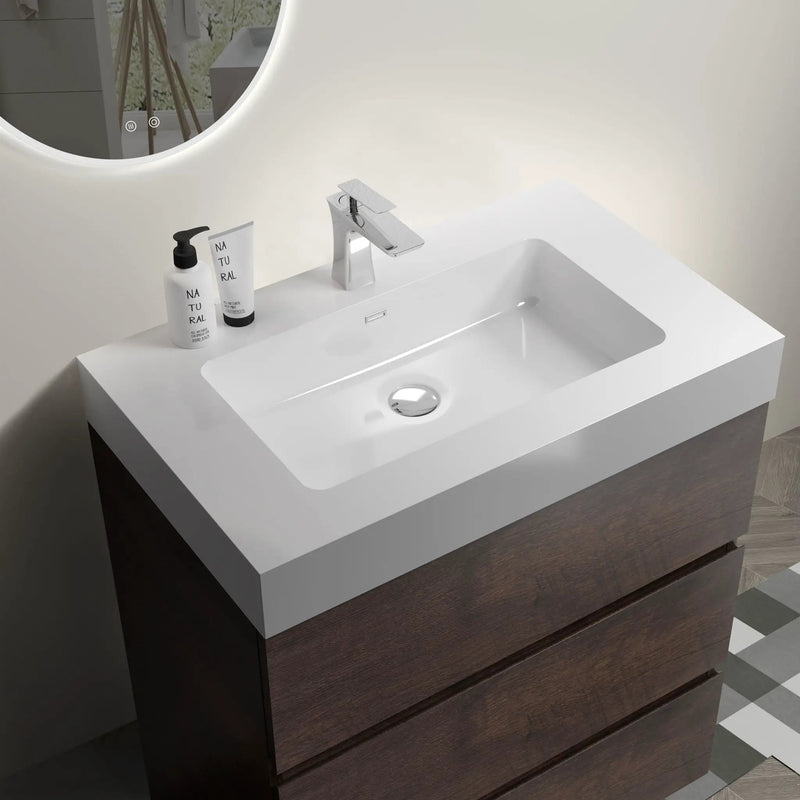 Alice - Bathroom Vanity With Large Storage Freestanding Bathroom Vanity, Sink For Modern Bathroom, One-Piece Sink Basin Without Drain And Faucet by Unique Piece Furniture
