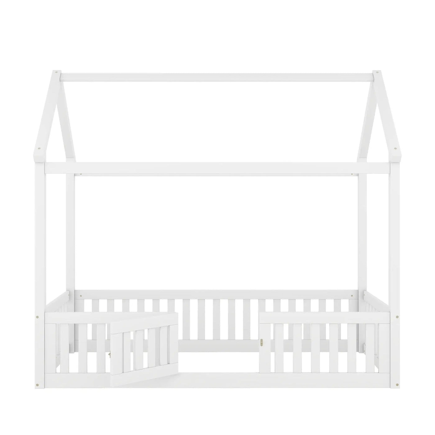Wood House Bed With Fence And Door by HouseOfZazla
