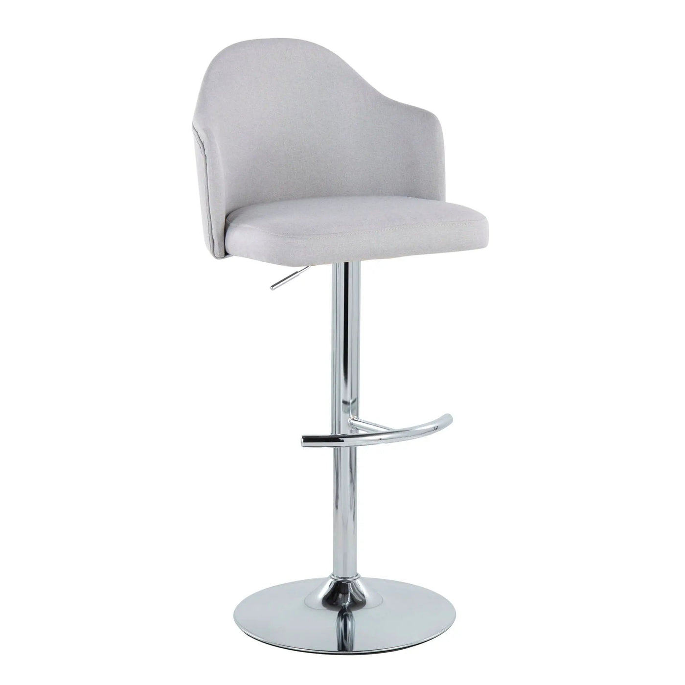 Ahoy - Contemporary Adjustable Barstool With Swivel With Rounded T Footrest (Set of 2) by HouseOfZazla