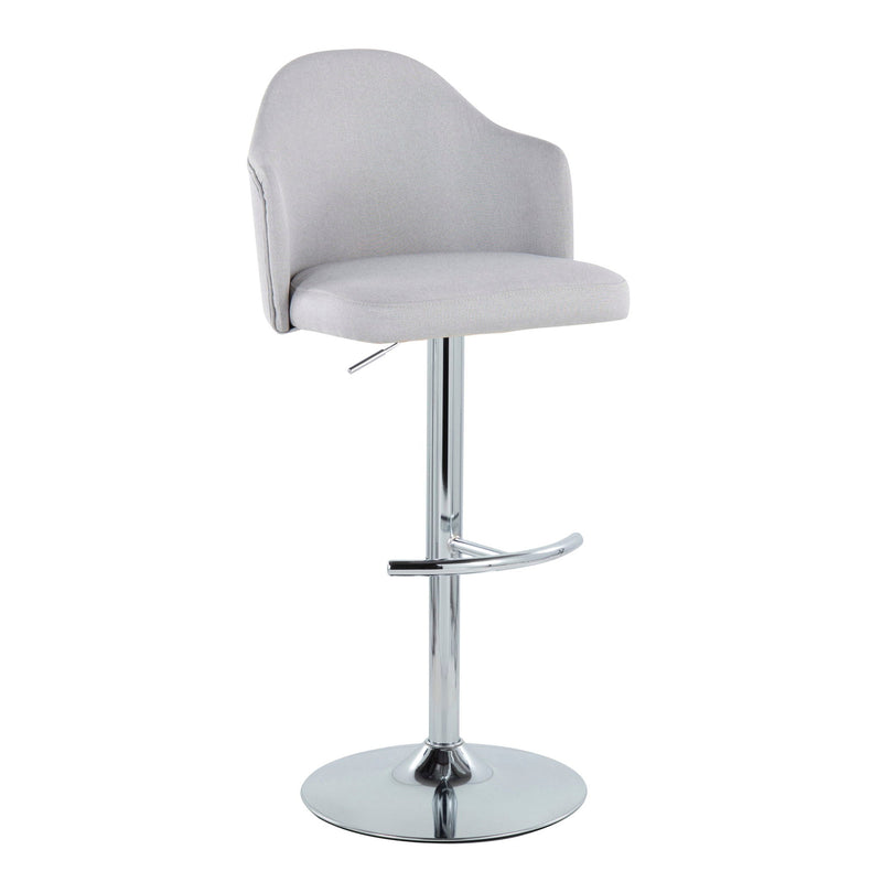 Ahoy - Contemporary Adjustable Barstool With Swivel With Rounded T Footrest (Set of 2) by Unique Piece Furniture