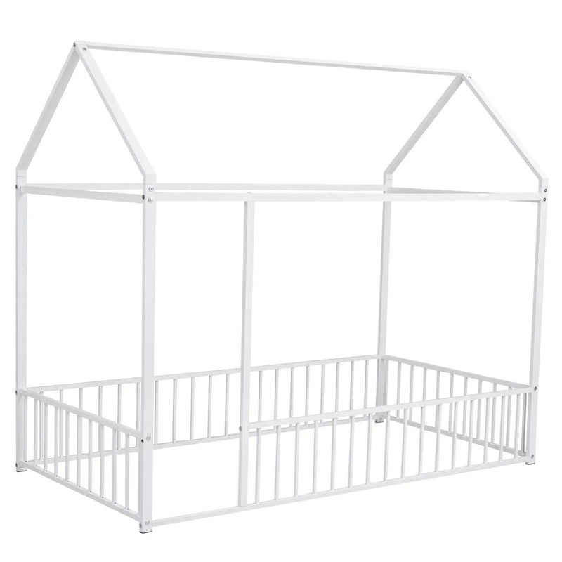 Metal Bed House Bed Frame With Fence by Unique Piece Furniture