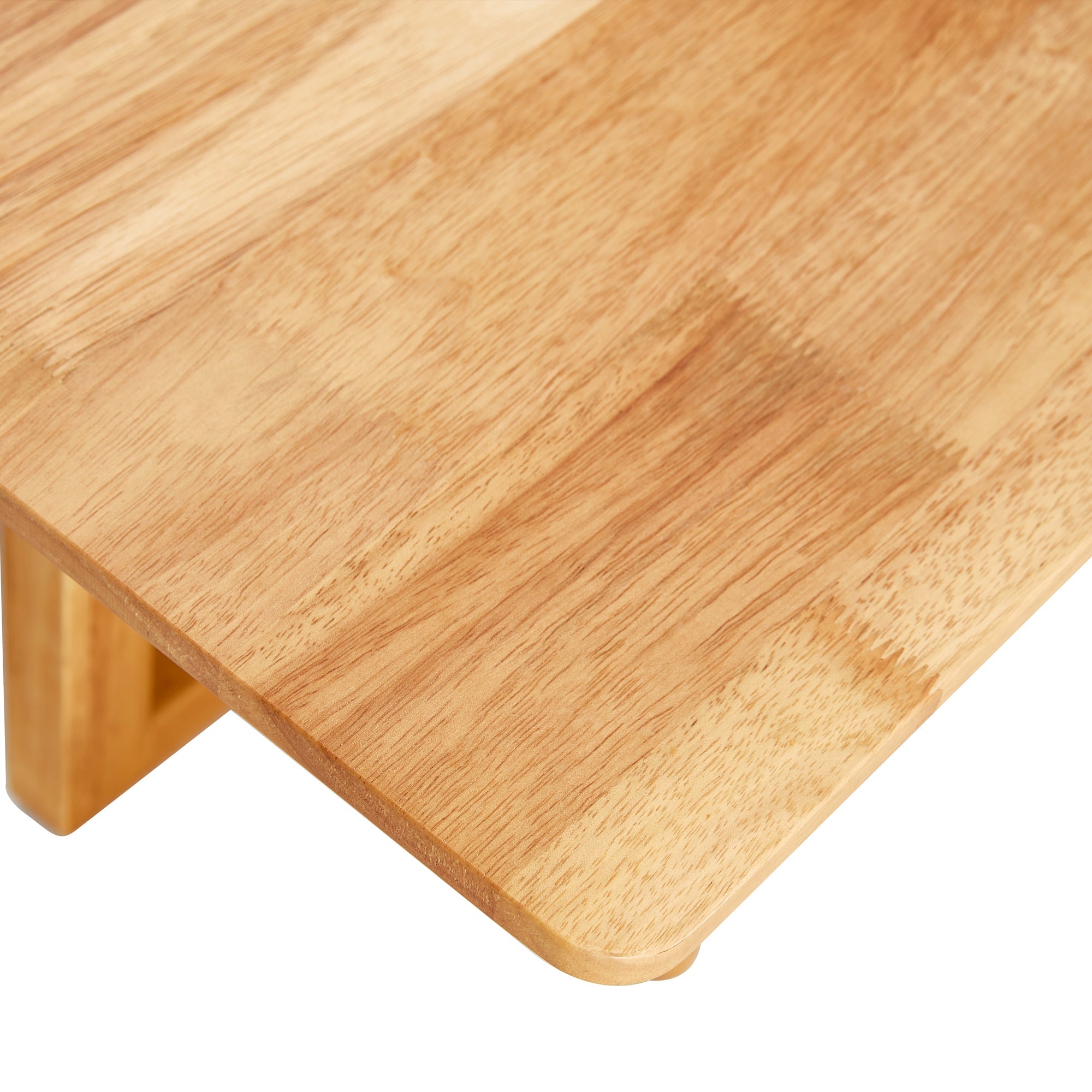 Natural Rubber Wood and Solid Wood Minimalist Coffee Table by BLAKHOM