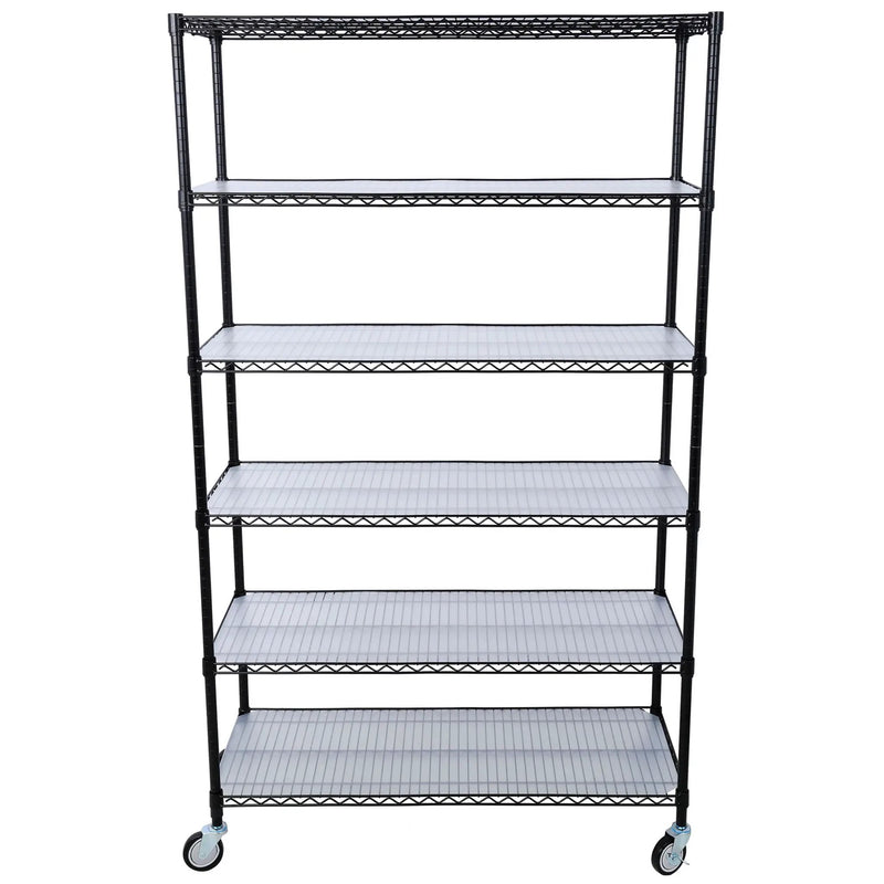 6 Tier 6000Lbs Capacity Nsf Metal Shelf Wire Shelving Unit, Heavy Duty Adjustable Storage Rack With Wheels & Shelf Liners For Commercial Grade Utility Steel Storage Rack by HouseOfZazla
