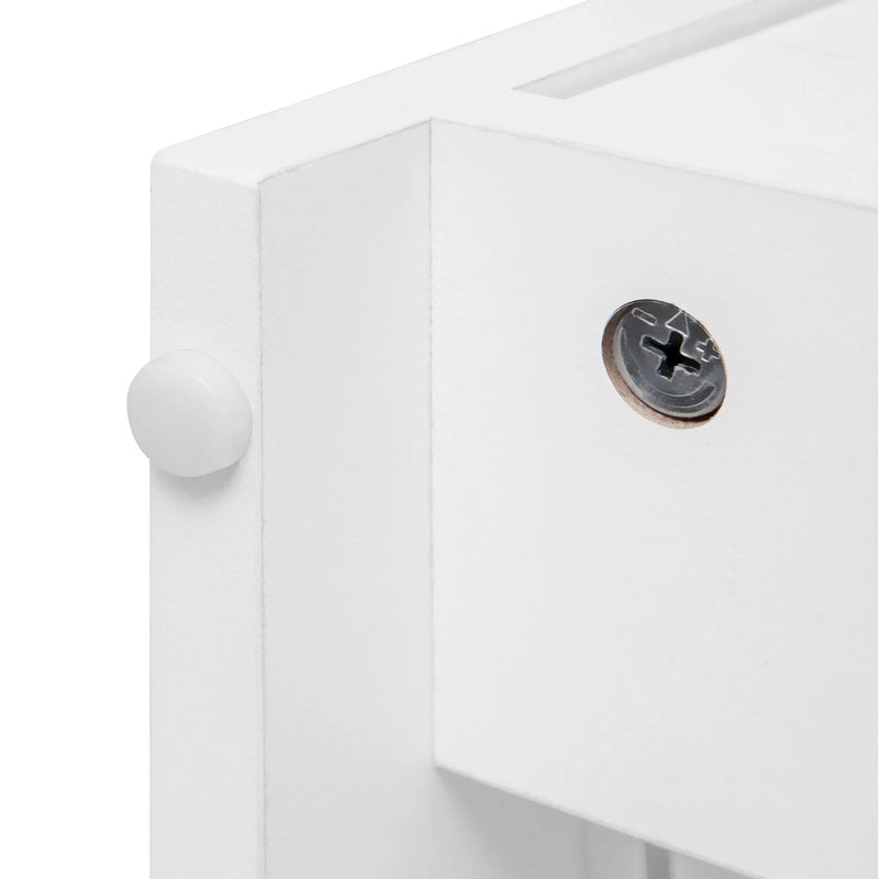 Wardrobe With 3 Drawers High Wardrobe Armoire With Rattan For Living Room Organizer - White by HouseOfZazla