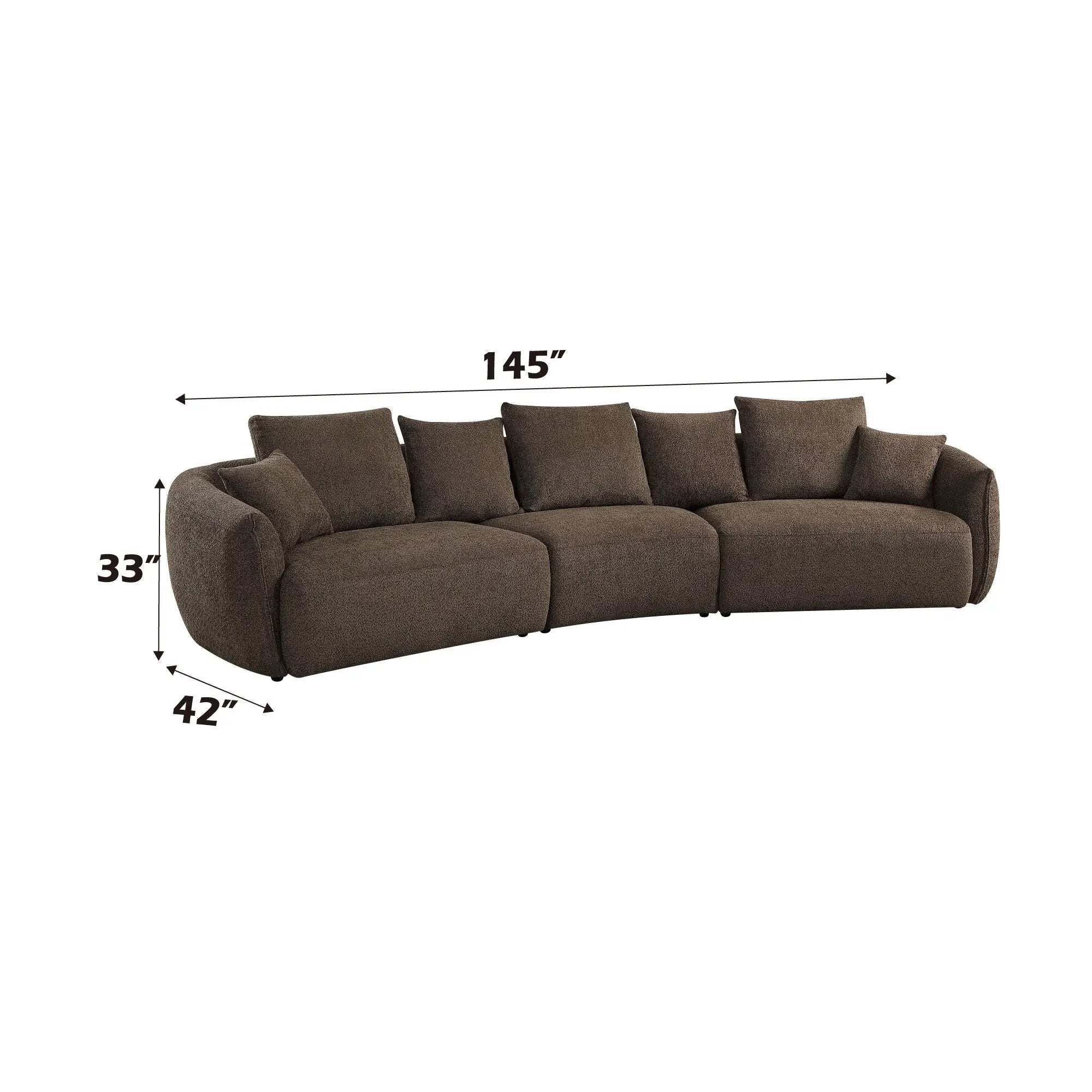 Bash - Anthology Boucle Sofa With Pillows - Brown by HouseOfZazla