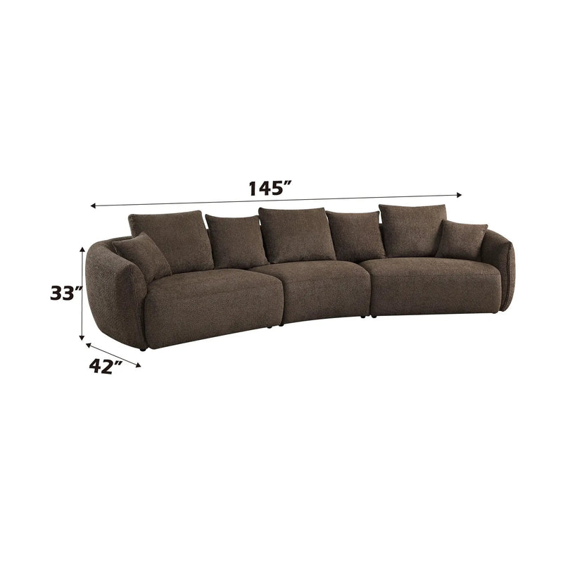 Bash - Anthology Boucle Sofa With Pillows - Brown by HouseOfZazla