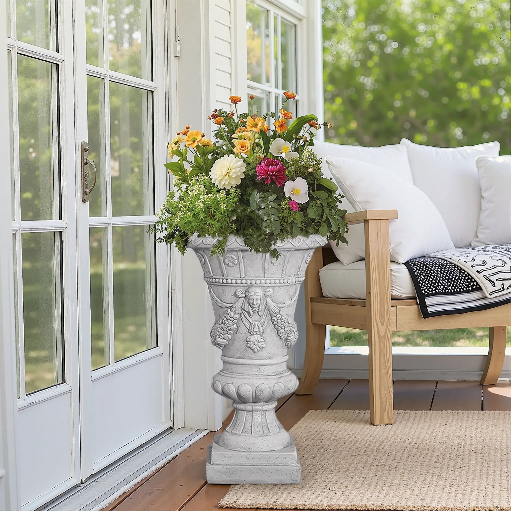 MGO Garden Urn, Light Grey, 23.75'' H by HouseOfZazla