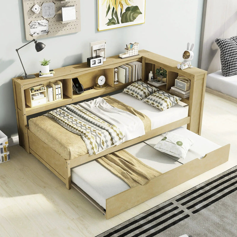 Daybed With Trundle, Storage Cabinets, USB Ports by Unique Piece Furniture