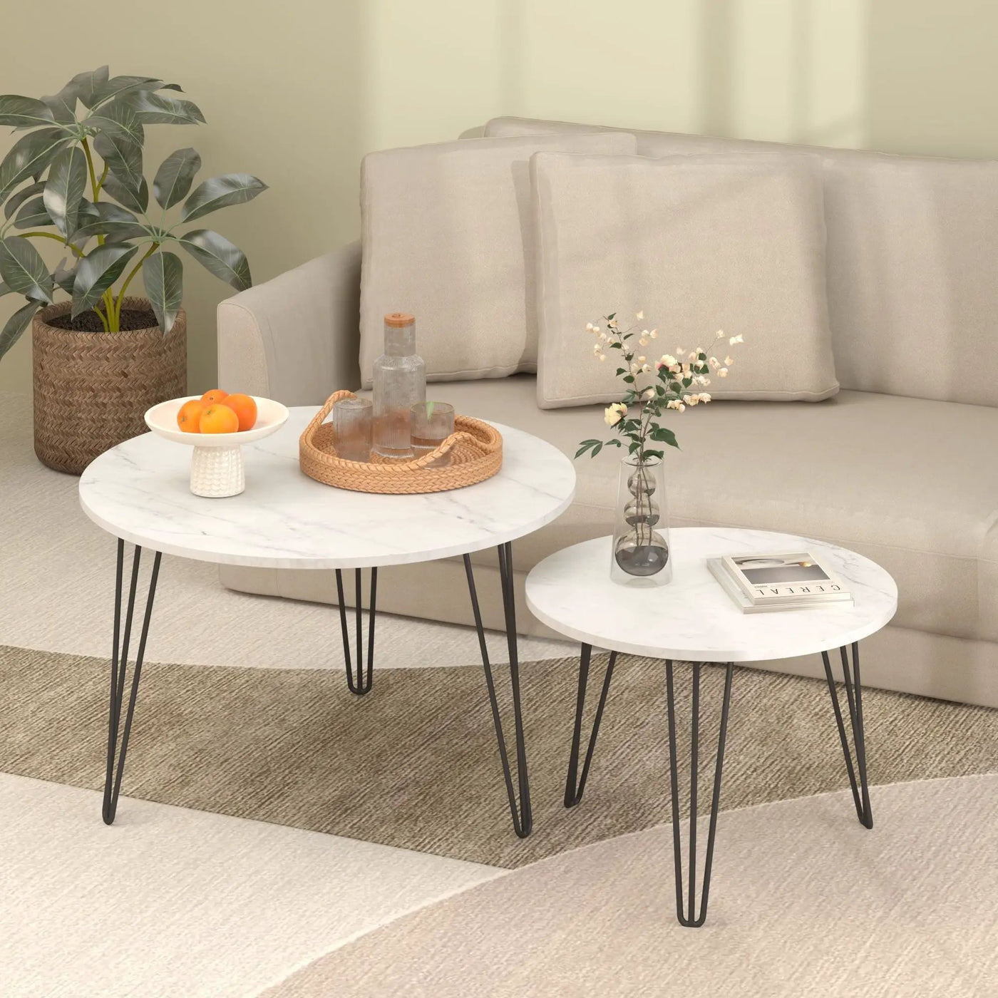 Round Nesting Coffee Table For Living Room (Set of 2) by HouseOfZazla