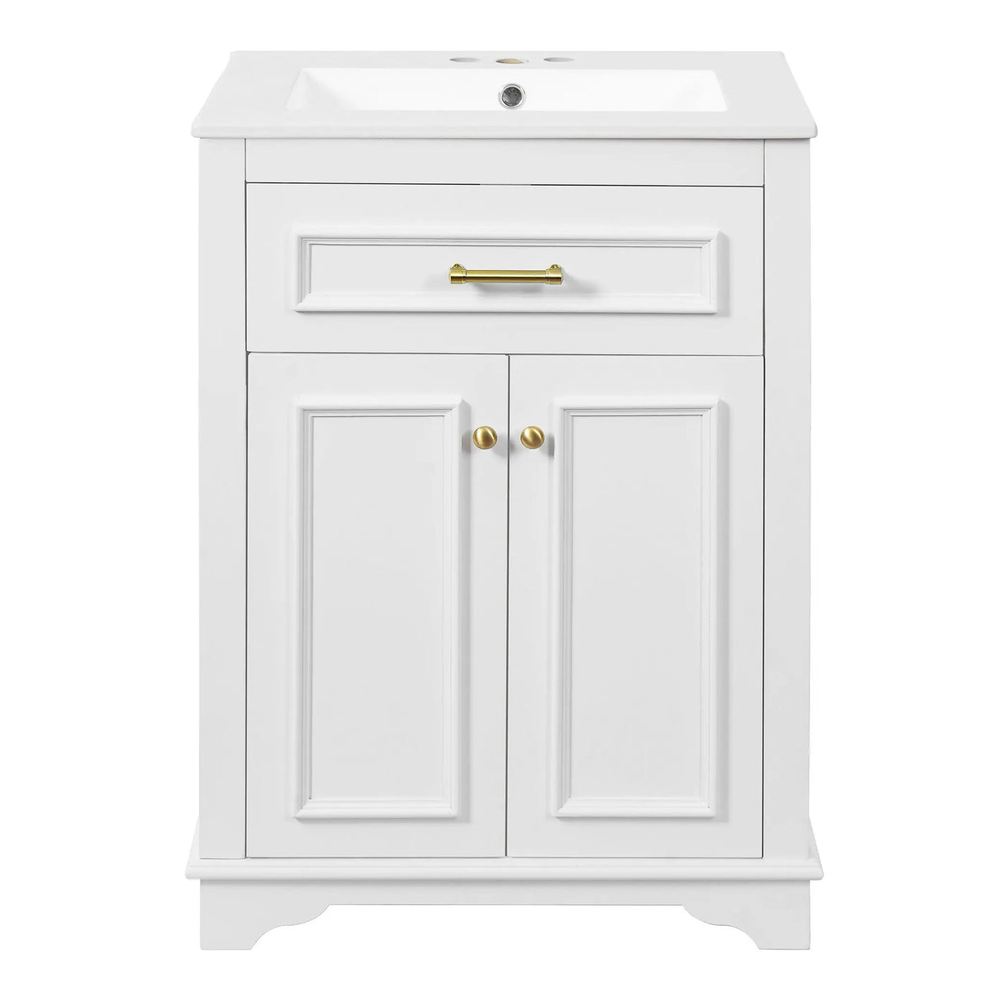 Bathroom Vanity With Integrated Sink, 2 Door Cabinet With Tip Out Drawer by HouseOfZazla
