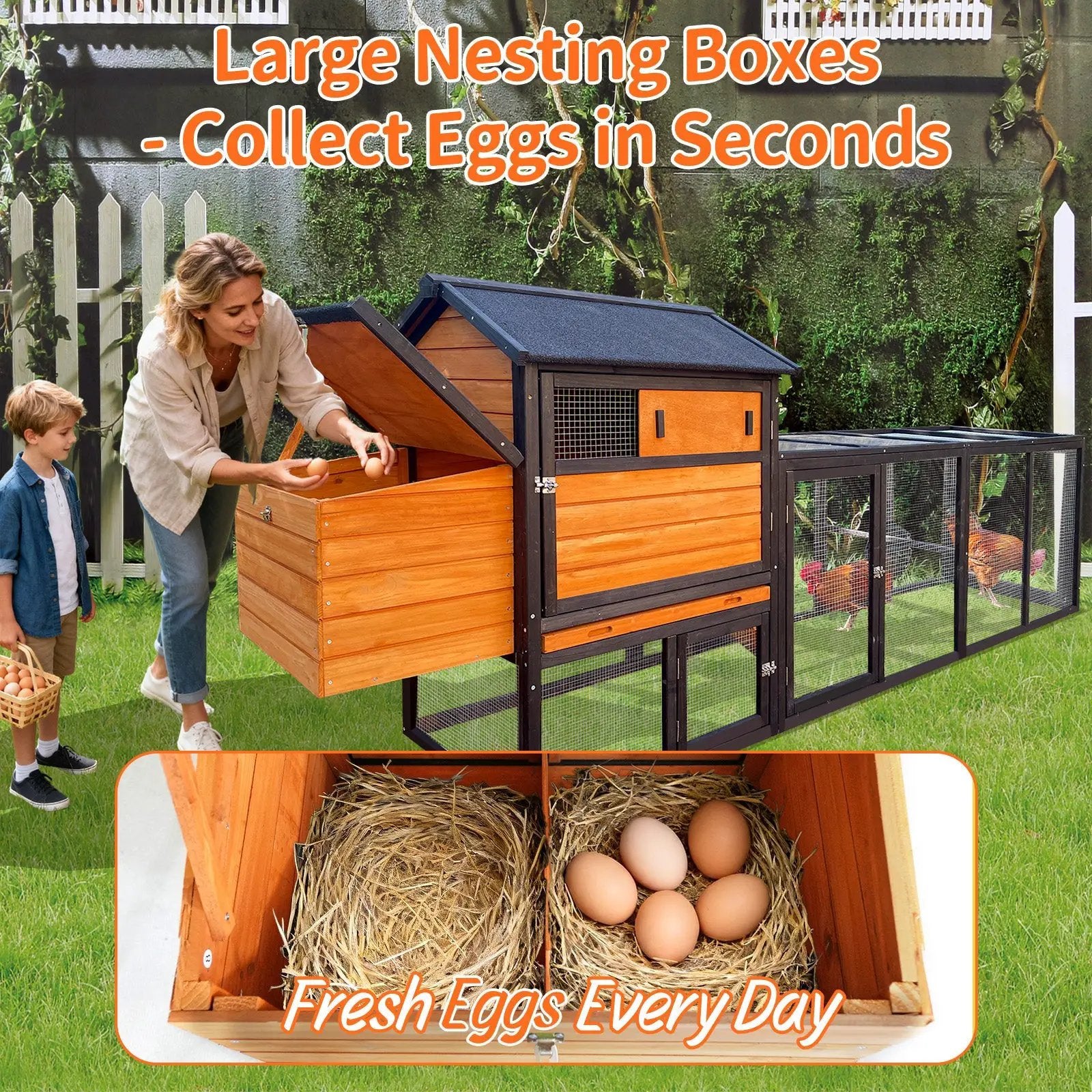 Large Brown and Black Wooden Chicken Coop by HouseOfZazla