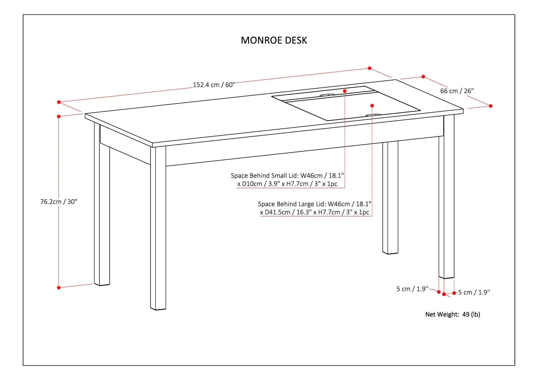 Monroe - Desk - Distressed Charcoal Brown by HouseOfZazla