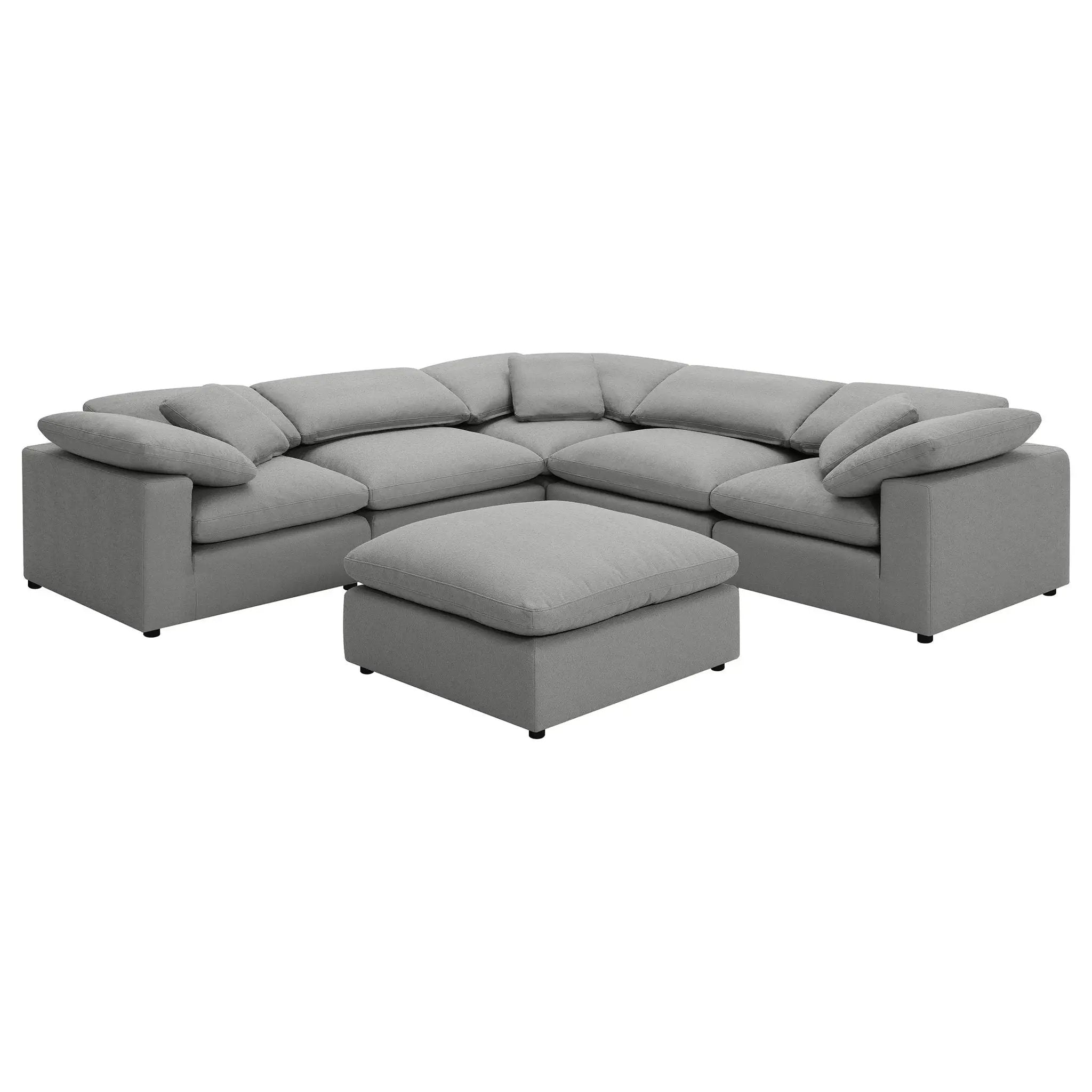 Raleigh 6-piece Boucle Upholstered Modular Sectional Grey by Unique Piece Furniture