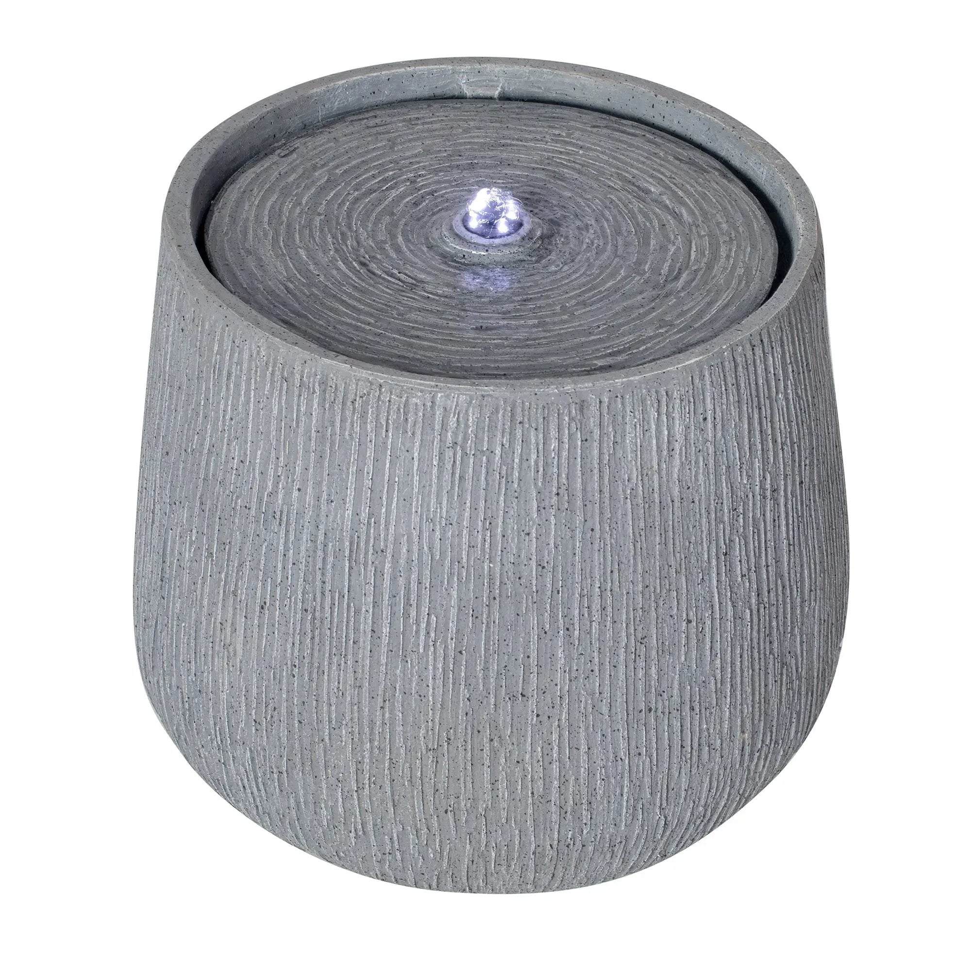 12.99" Gray Polyresin Outdoor Water Fountain with LED Light by HouseOfZazla