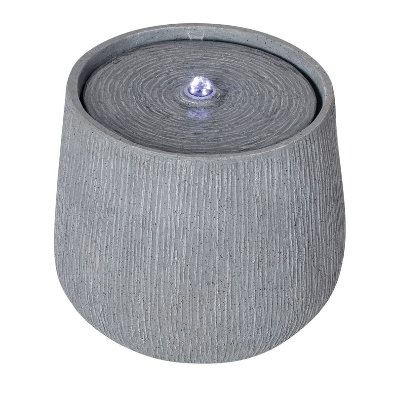 12.99" Gray Polyresin Outdoor Water Fountain with LED Light by HouseOfZazla