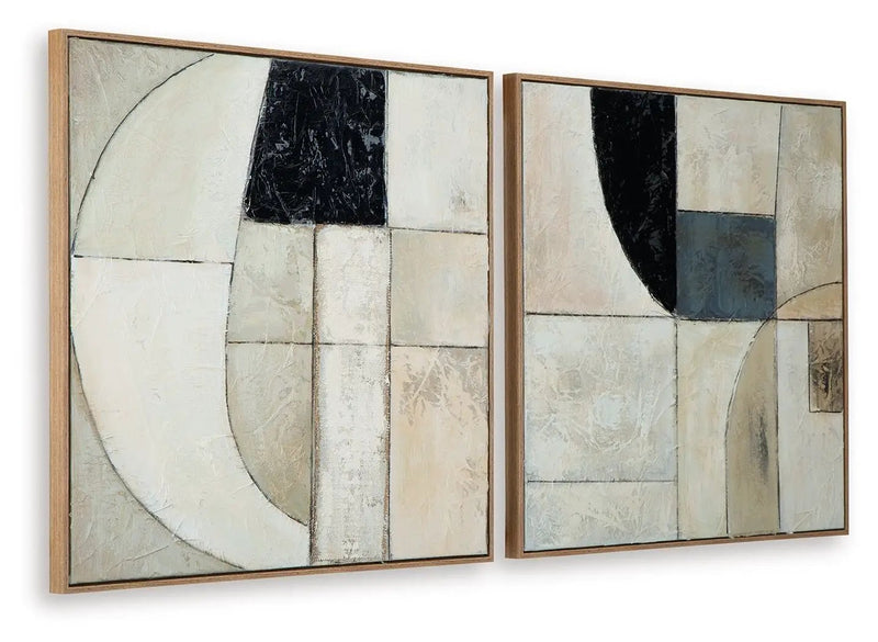 Bexlen - Wall Art Set (Set of 2) - Tan / Taupe / Black by Unique Piece Furniture