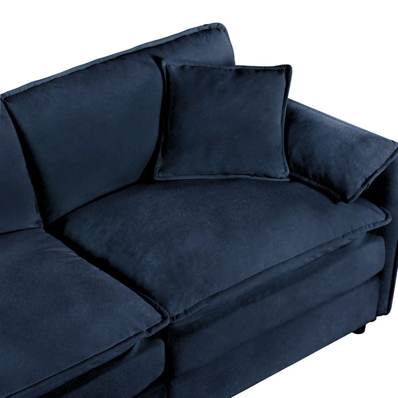 Modern Comfy Deep Seat Modular Sectional Sofa Cloud Couch With Ottoman