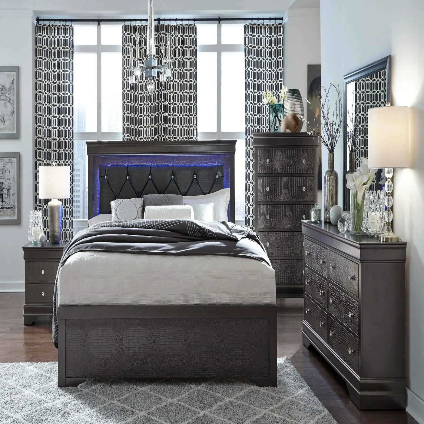 Shaker - Crocodile Metallic Nightstand by HouseOfZazla
