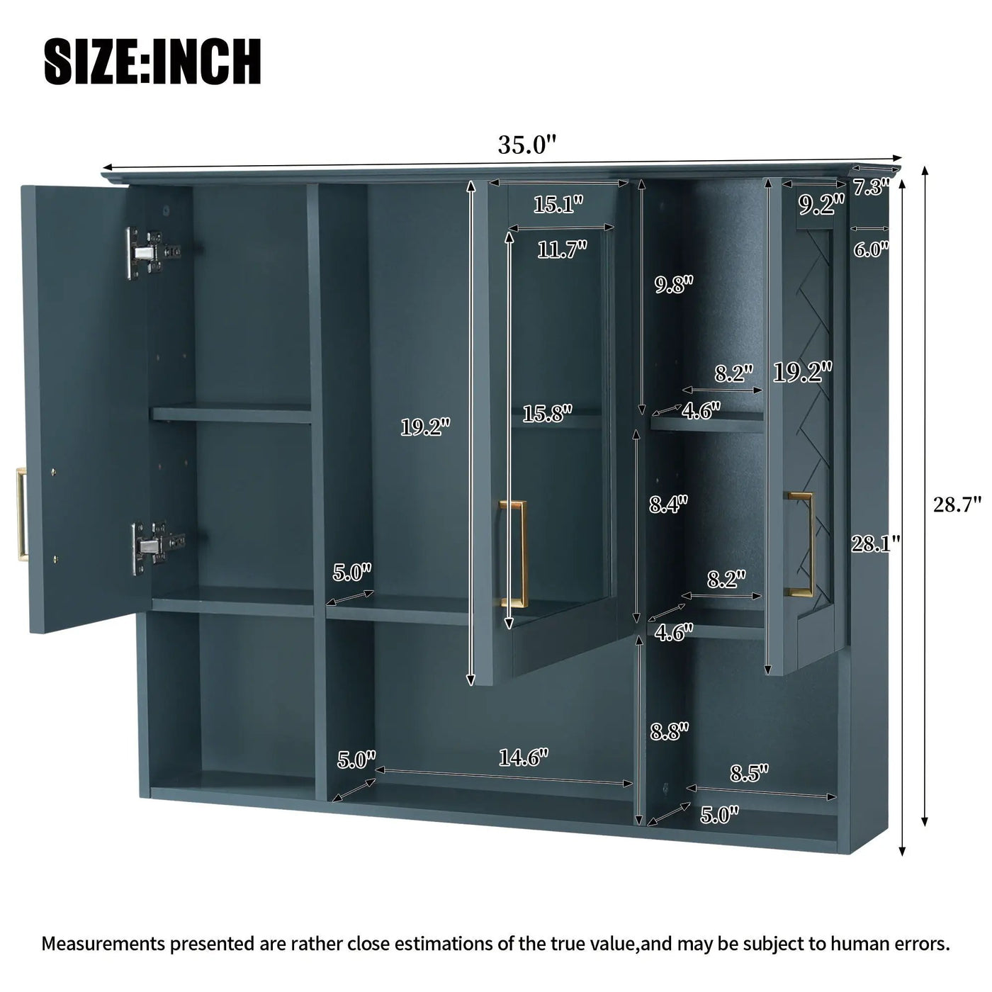 Modern Wall Mounted Medicine Cabinet with Adjustable Shelves and Soft Close Doors by HouseOfZazla