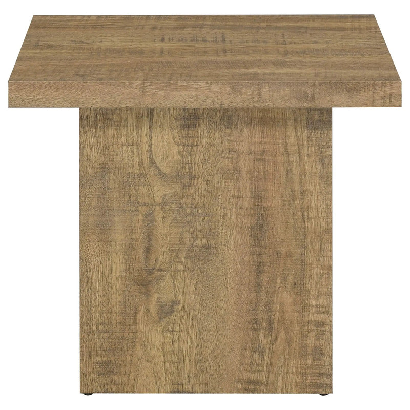 Devar Square Engineered Wood End Table Mango Brown by Unique Piece Furniture