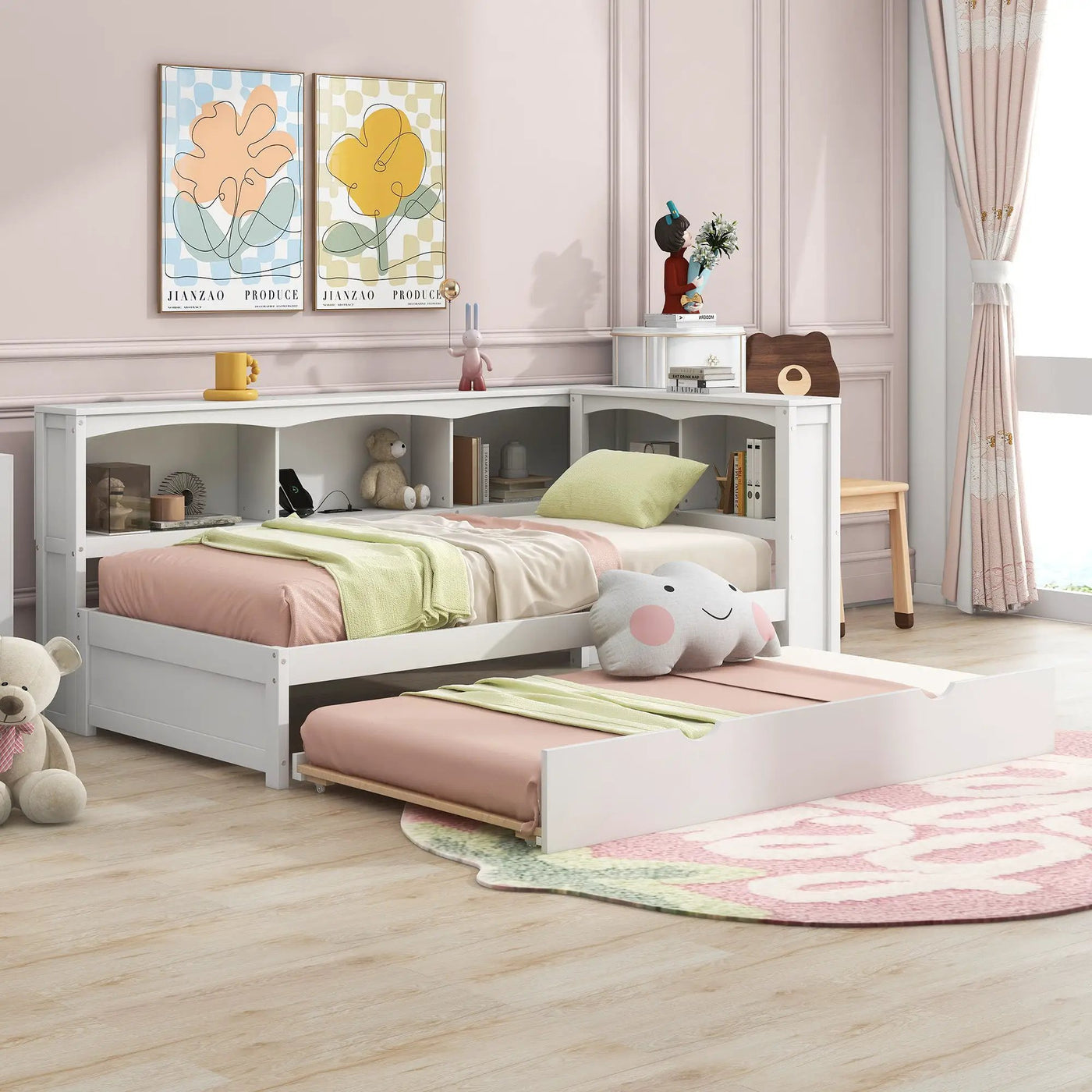 Daybed With Trundle, Storage Cabinets, USB Ports by HouseOfZazla