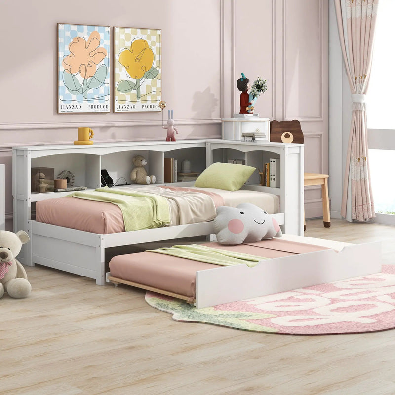Daybed With Trundle, Storage Cabinets, USB Ports by Unique Piece Furniture