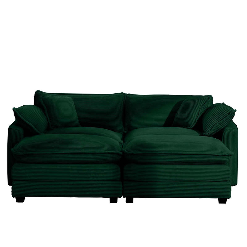 Modern Oversized Modular Cushion Sofa With Ottoman, Low Back, Deep Seating Sofa Set by Unique Piece Furniture