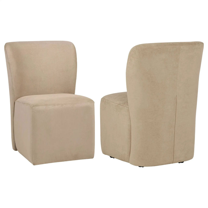 Jaelynn Upholstered Parsons Dining Side Chair Tan (Set of 2) by Unique Piece Furniture