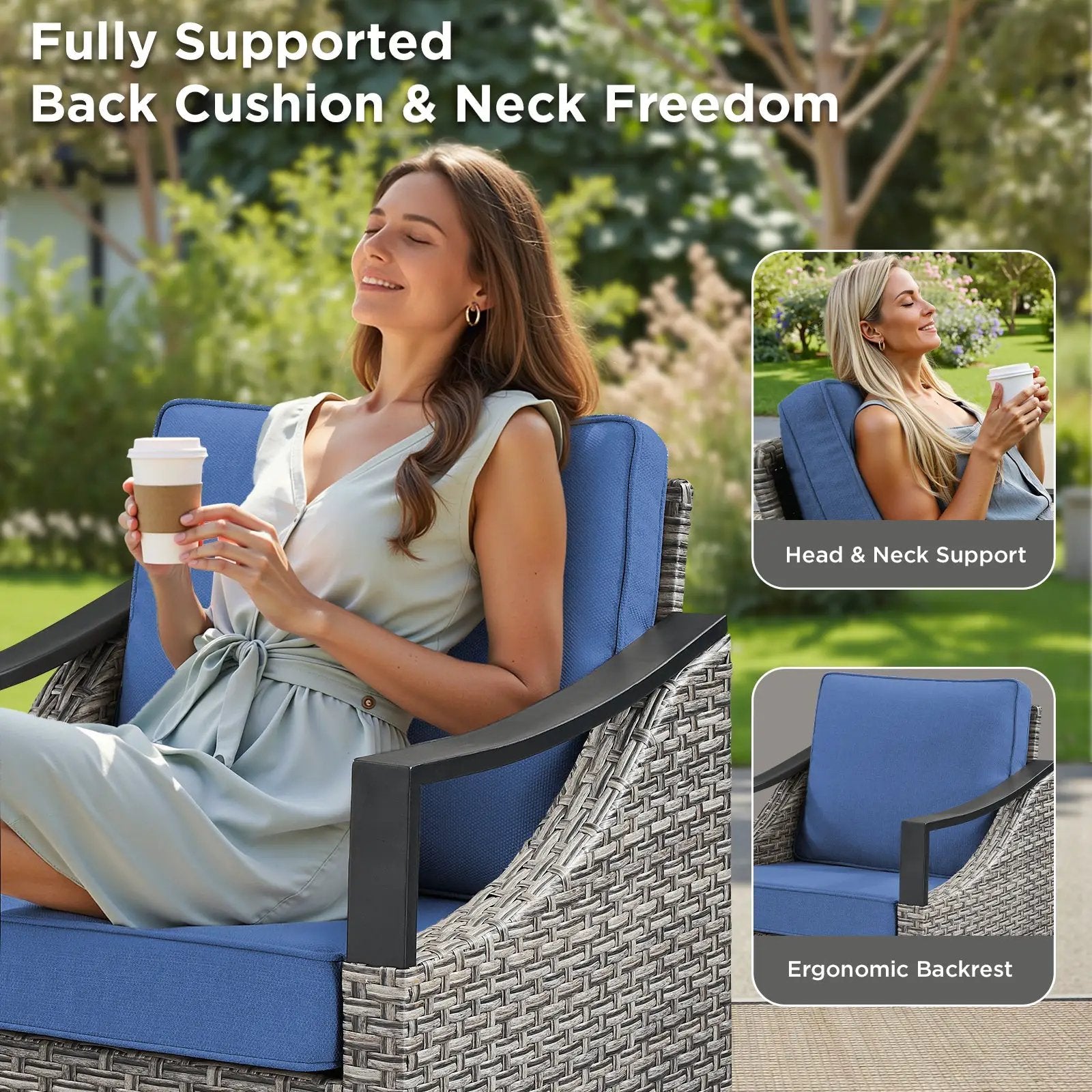 Outdoor Swivel Rocking Glider Chairs Set of 2 by HouseOfZazla