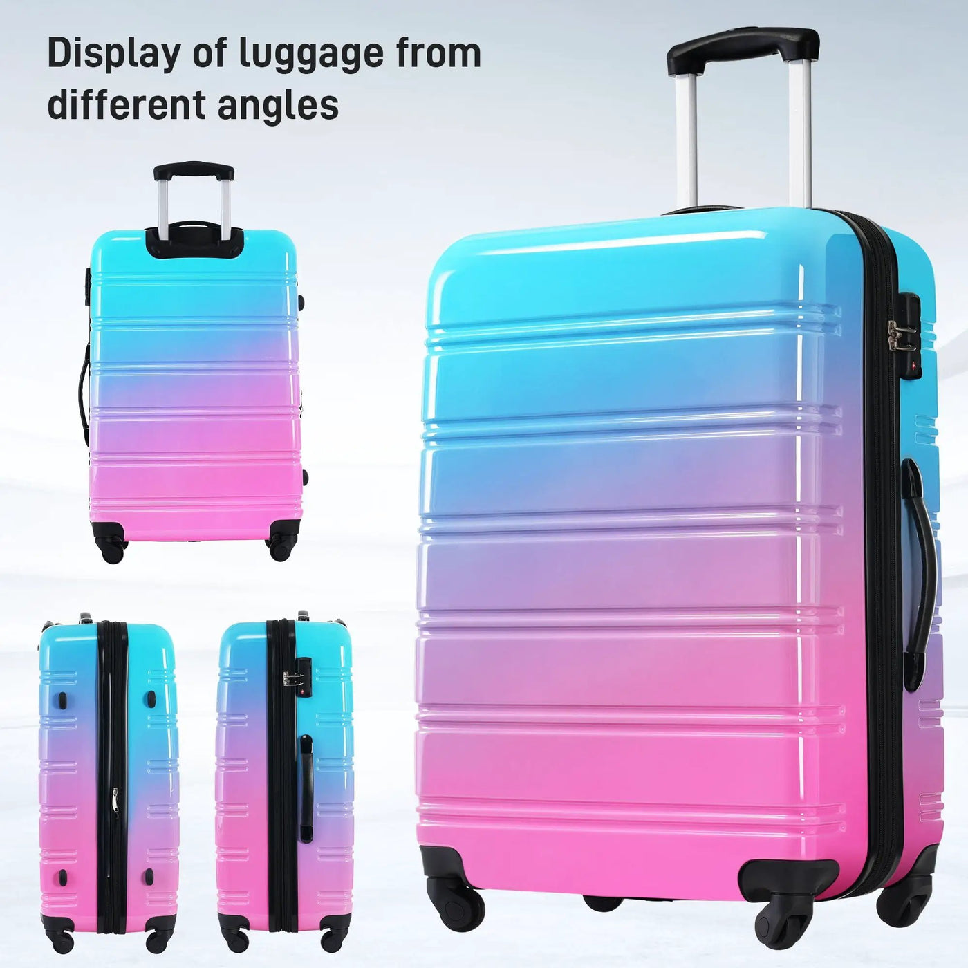 Hardshell Luggage Sets 3 Piece Gradient Color Expandable Suitcase With Spinner Wheels And Tsa Lock Lightweight 20" 24" 28" Available by HouseOfZazla