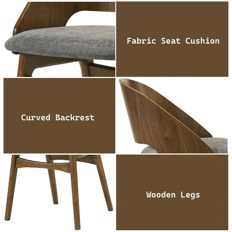 Delmon - Side Chair (Set of 2) - Dark Walnut / Gray by Unique Piece Furniture