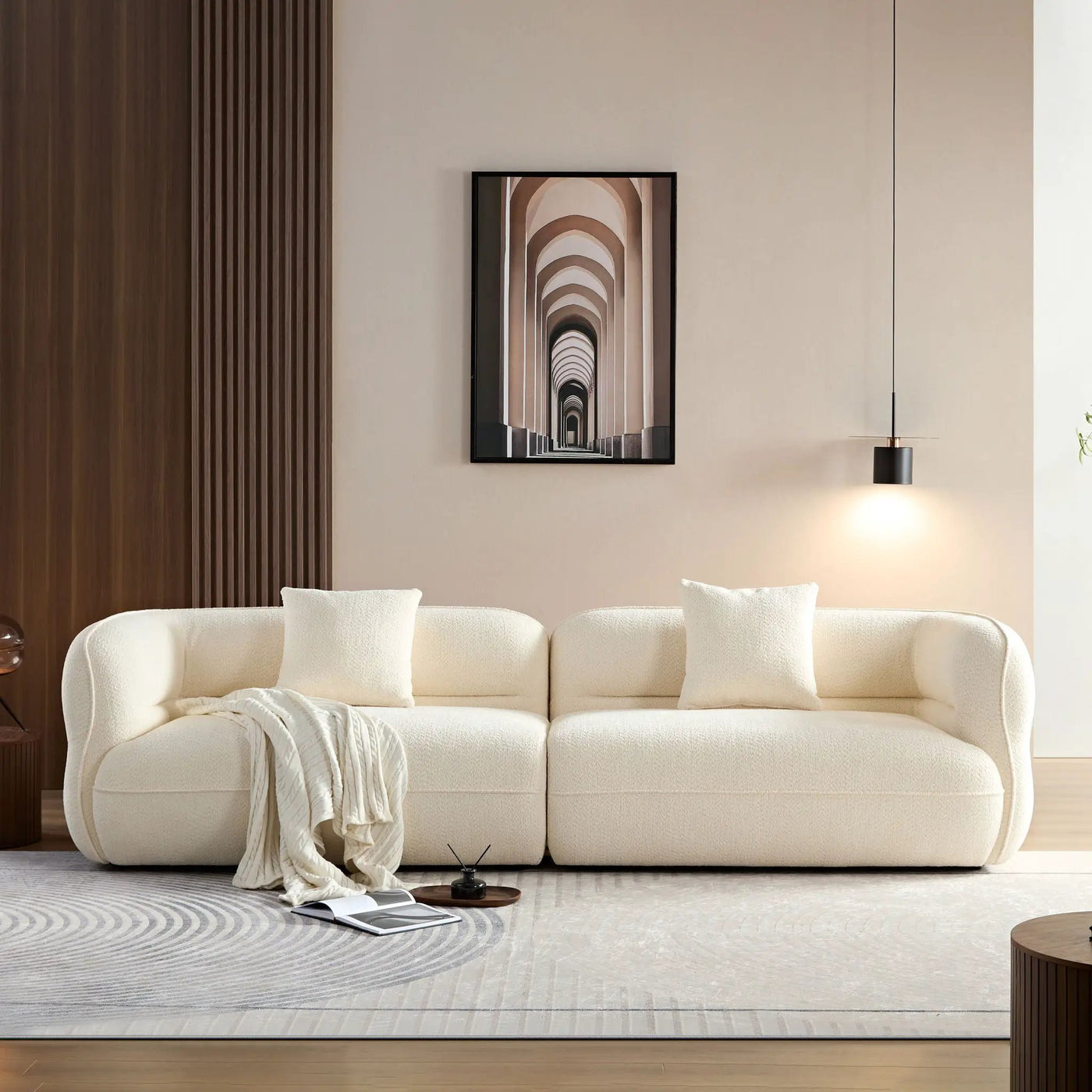 Sectional Sofa With Durable Fabric, Solid Wood Frame, And High Density Sponge Fill by HouseOfZazla