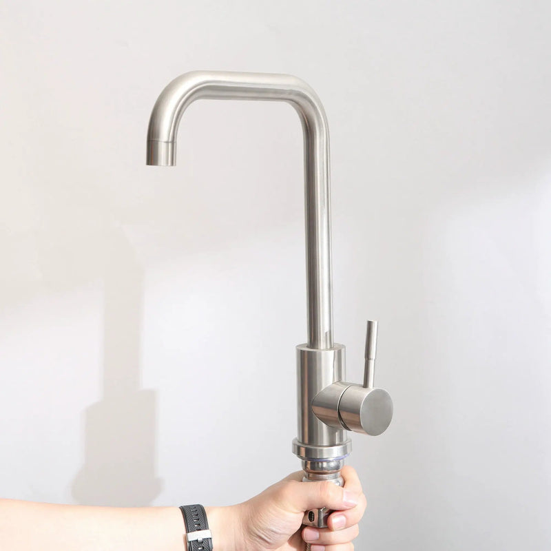 24" Stainless Steel Washing Sink With Faucet Hoses And Drain Head Only (Update) - Silver by HouseOfZazla