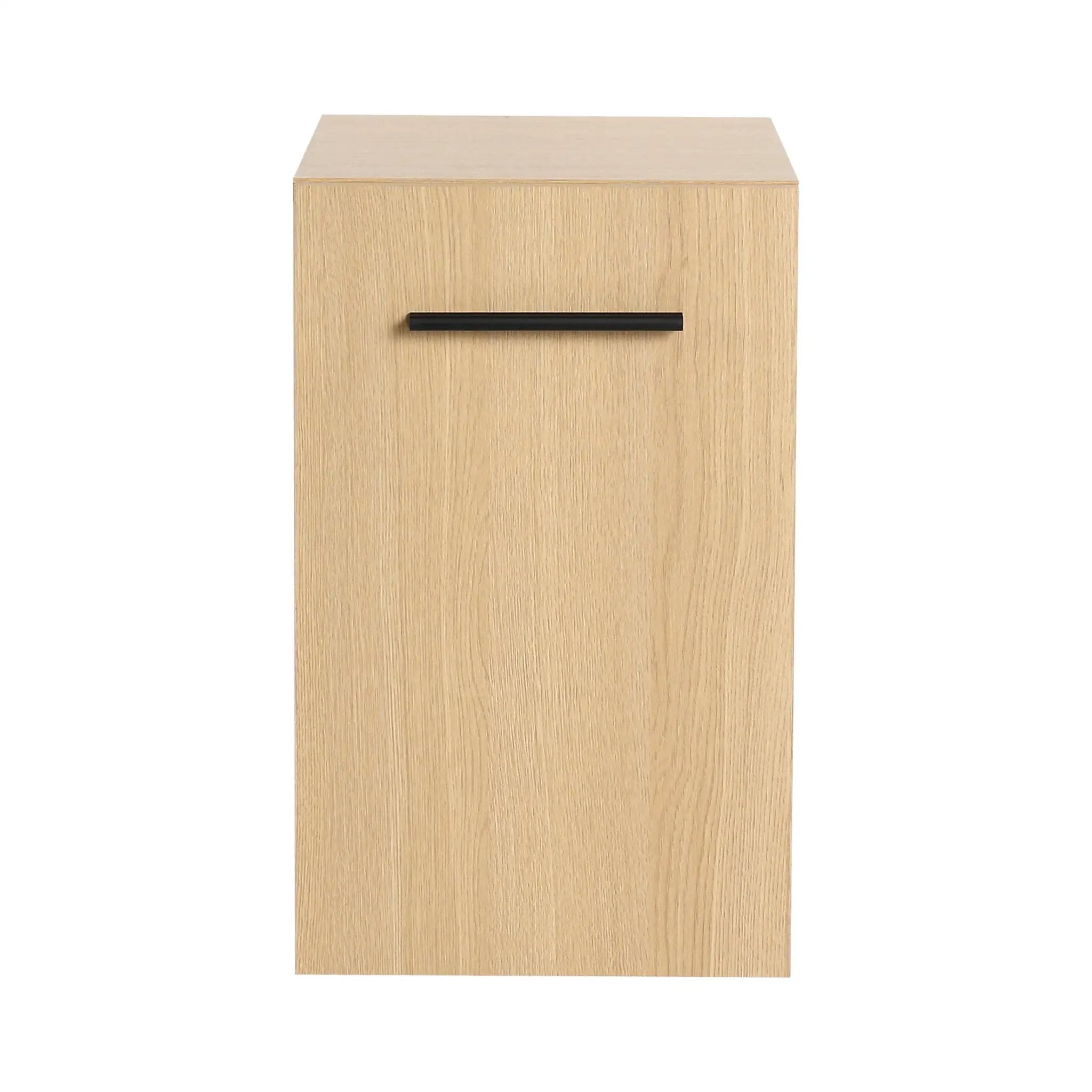Floating Bathroom Vanity Single Door Base Cabinet, Wall Mounted Storage - Light Oak by HouseOfZazla