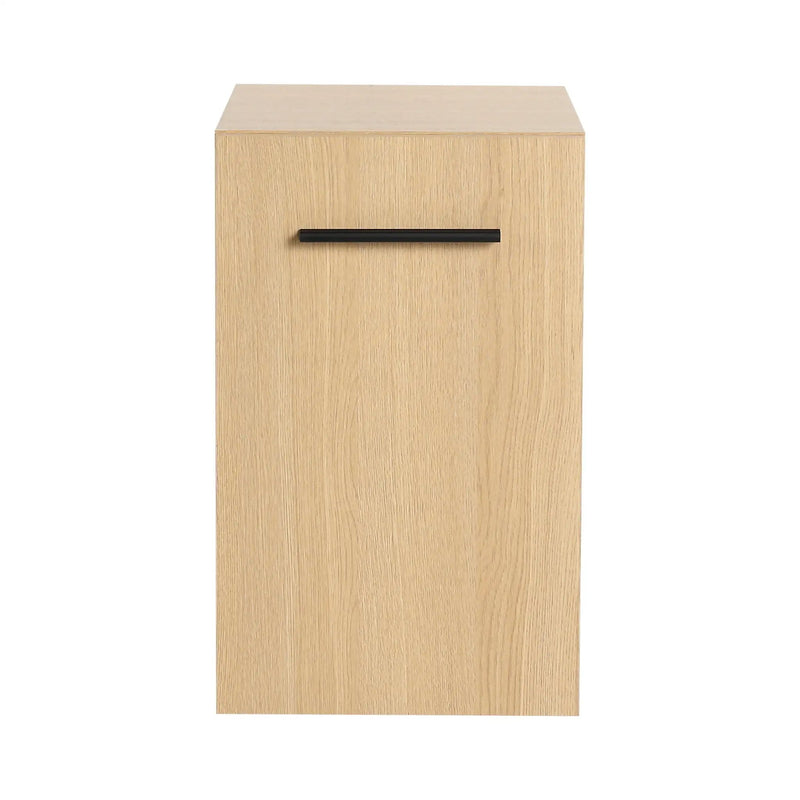 Floating Bathroom Vanity Single Door Base Cabinet, Wall Mounted Storage - Light Oak by HouseOfZazla