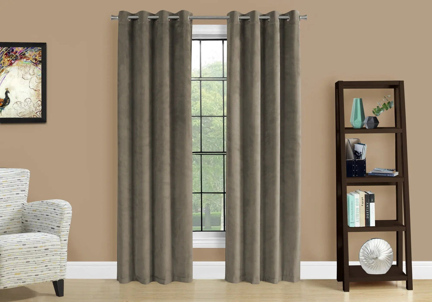 2 Pieces Set Room Darkening Curtain Panels with Grommet - Contemporary Style by HouseOfZazla