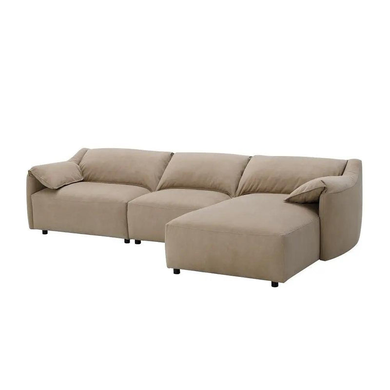 Veata - Sectional Sofa - Light Brown Suede by Unique Piece Furniture