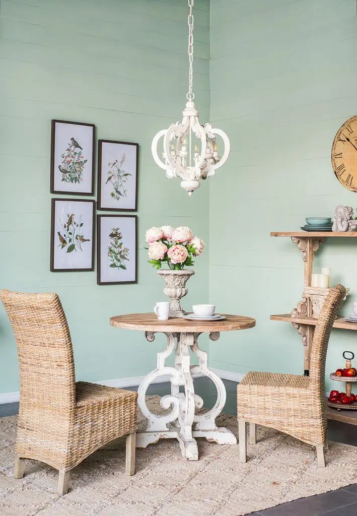 Farmhouse Chandelier, 6 Light Wood Chandelier Pendant Light Fixture With Adjustable Chain For Dining Room Living Room Entryway, Bulb Not Included by Unique Piece Furniture