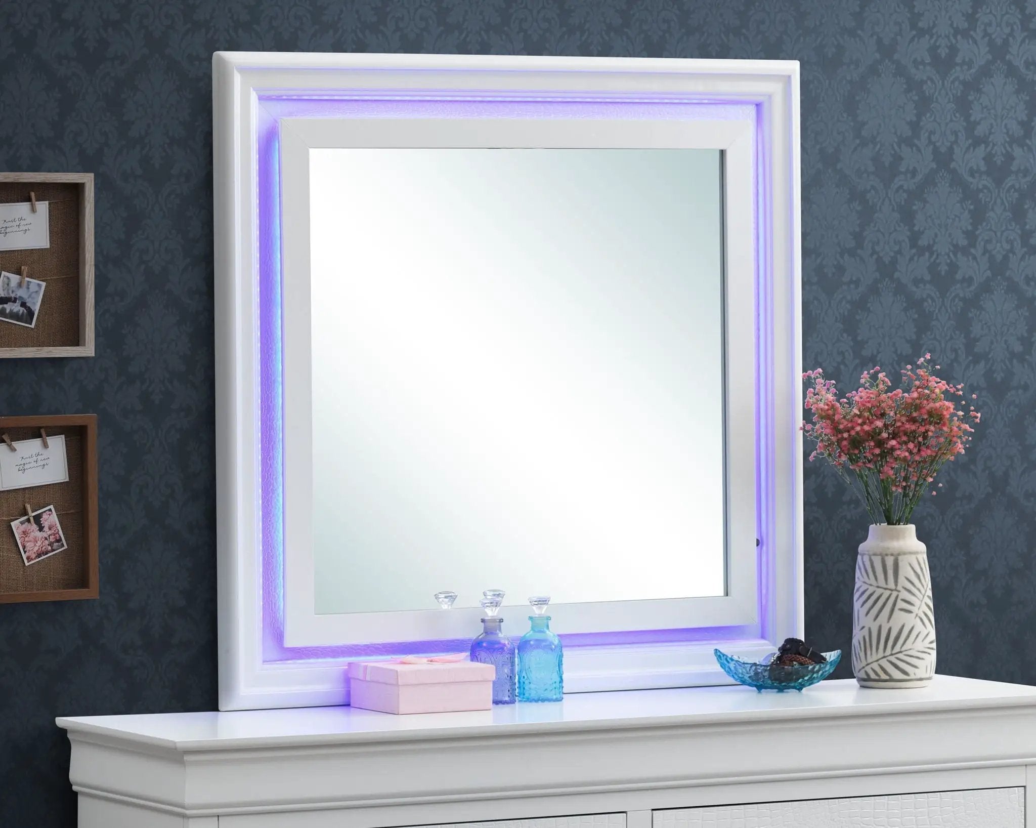 Lorana - Elegant Transitional LED Mirror by Unique Piece Furniture