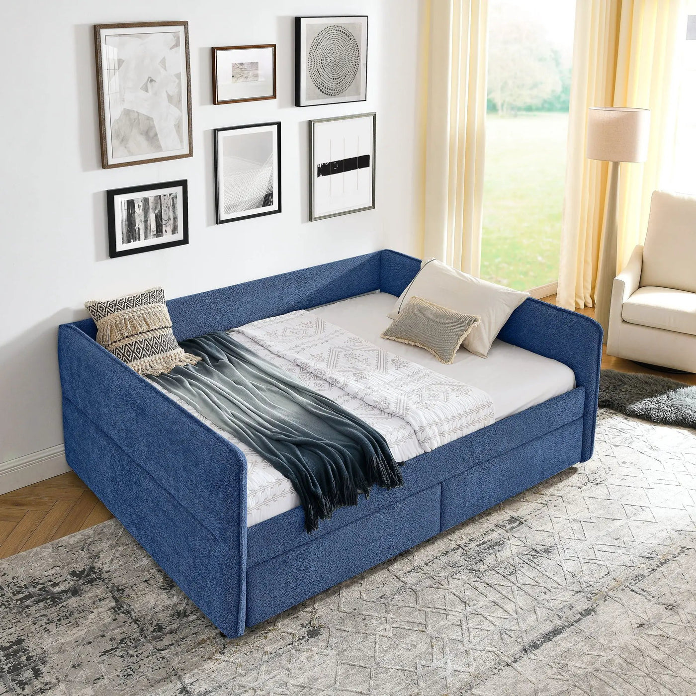 Upholstered Daybed & 2 Drawers by Unique Piece Furniture