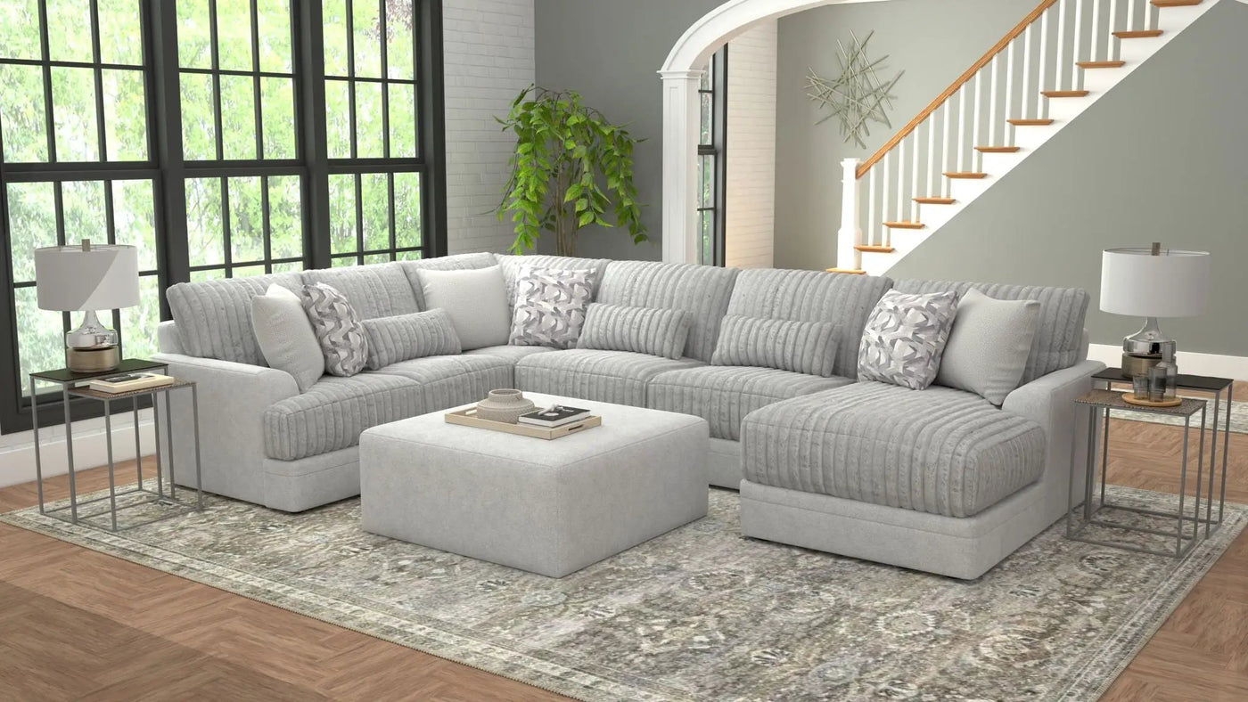 Titan - Sectional With Comfort Coil Seating, Cocktail Ottoman And Accent Pillows Included by Unique Piece Furniture