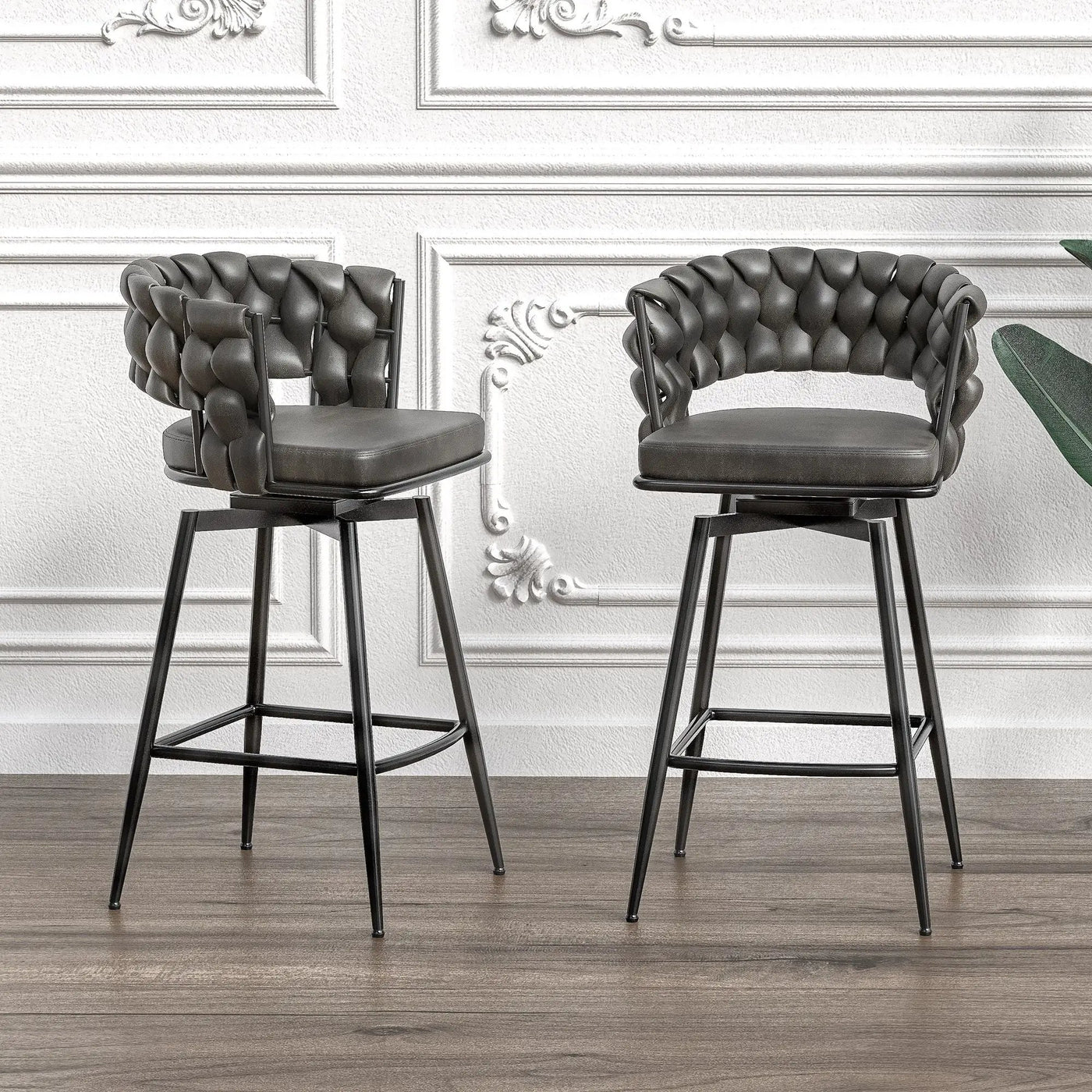 Bar Stool 360 Swivel With Back Footrest by HouseOfZazla