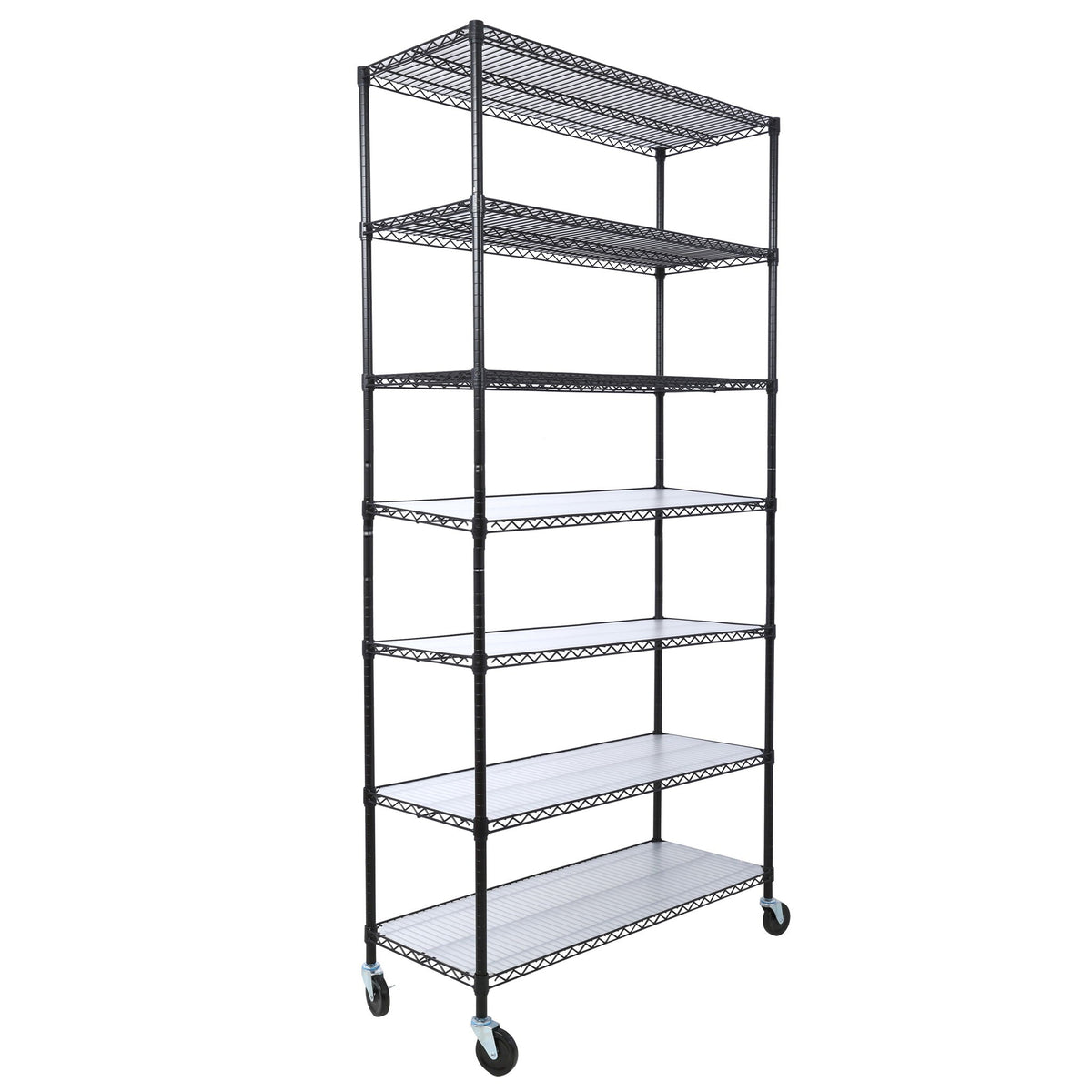 7 Tier Metal Storage Shelf with Adjustable Wire Shelving - Black, White or Pearl Silver, photo 23 of 40