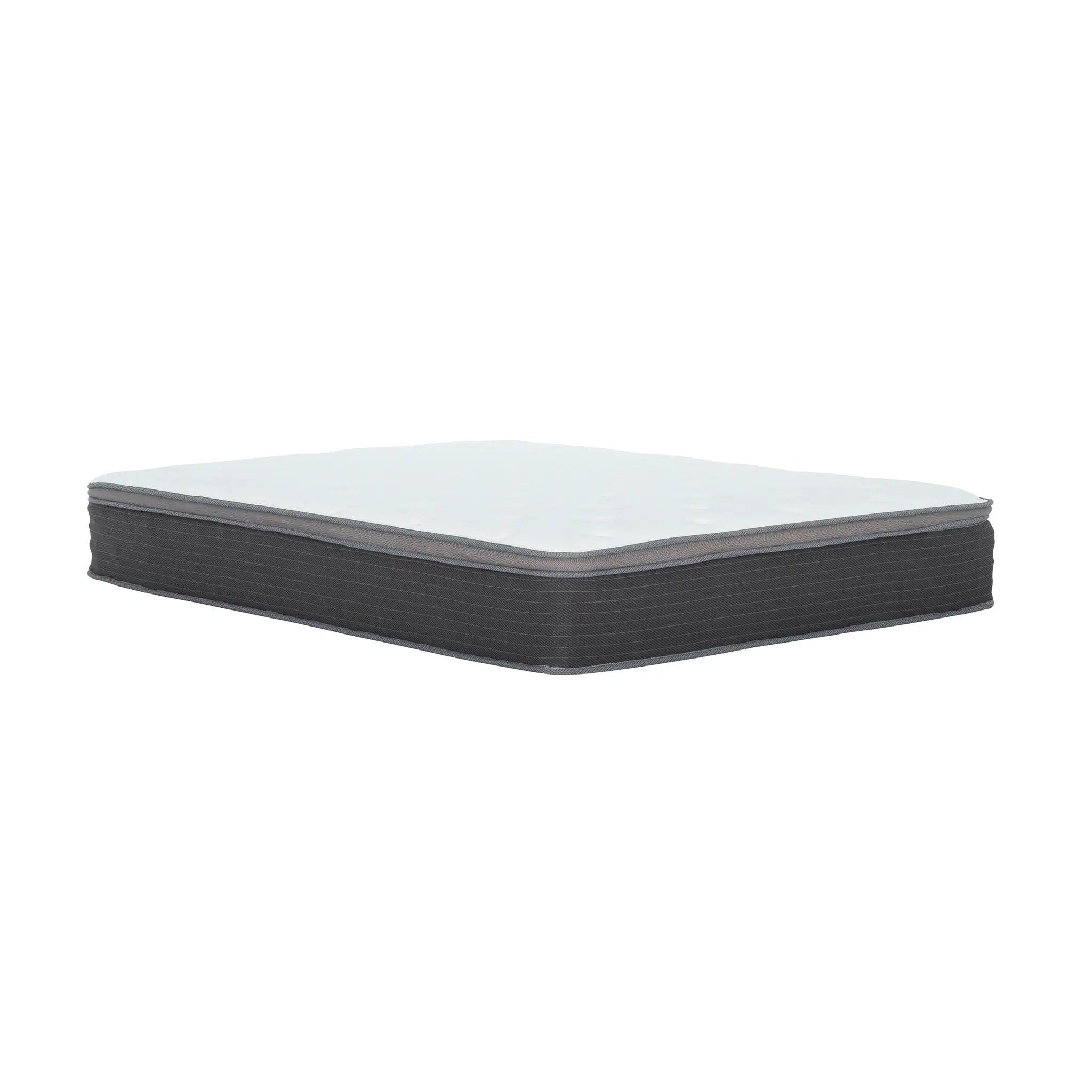 12'' Hybrid Mattress In A Box, Plush Gel Memory Foam Mattress Top With Pocket Coil Base - Gray / White - Queen by HouseOfZazla