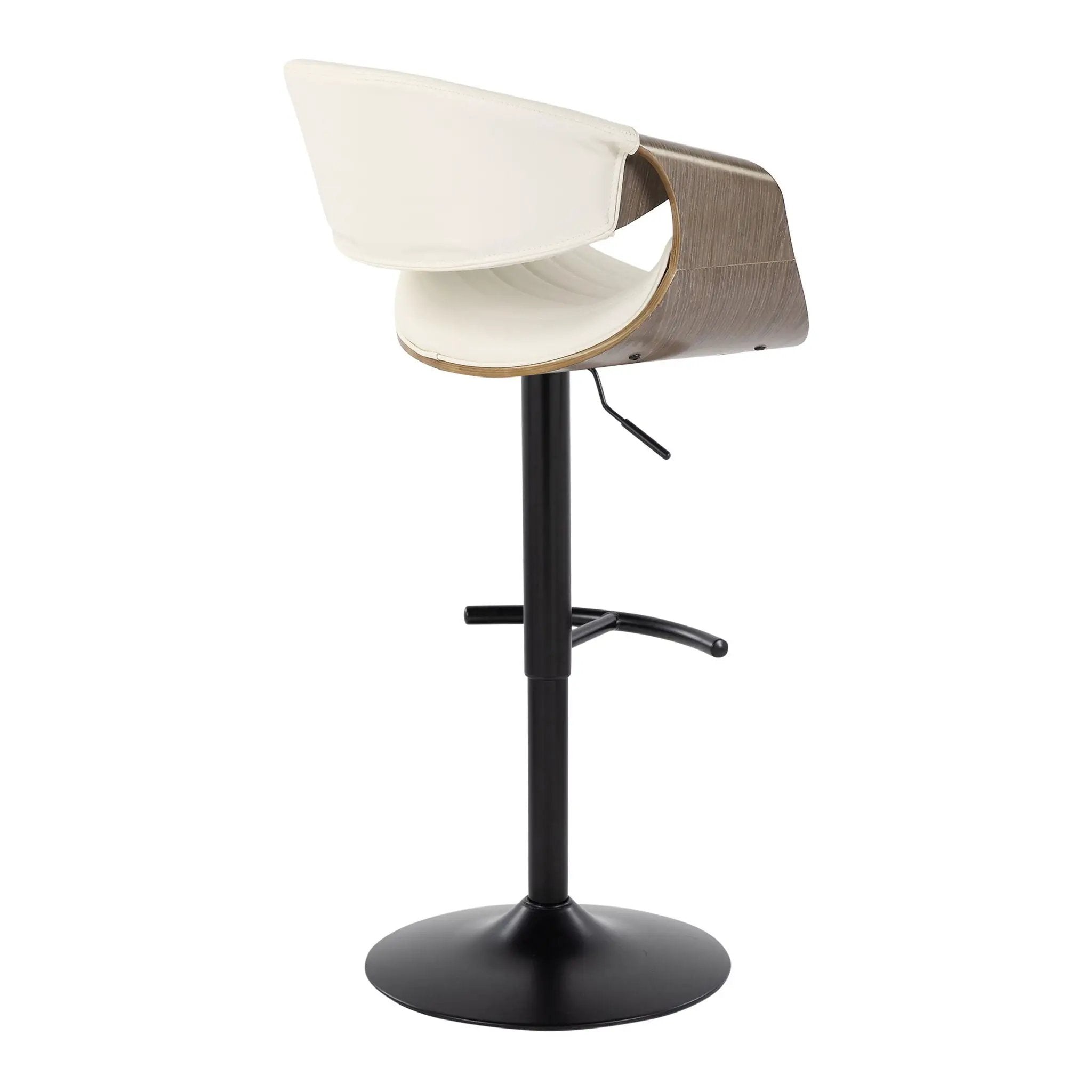 Symphony - Mid Century Modern Adjustable Barstool With Swivel With Rounded T Footrest (Set of 2) by HouseOfZazla