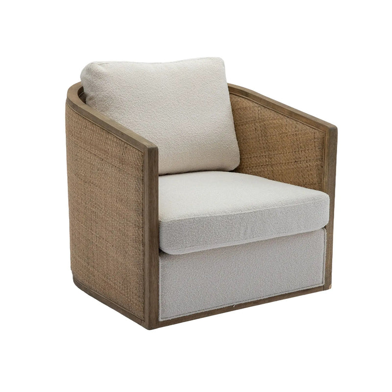 Barrel, Comfy Round Accent Sofa Chair With 360 Degree Swivel, Leisure Arm by Unique Piece Furniture