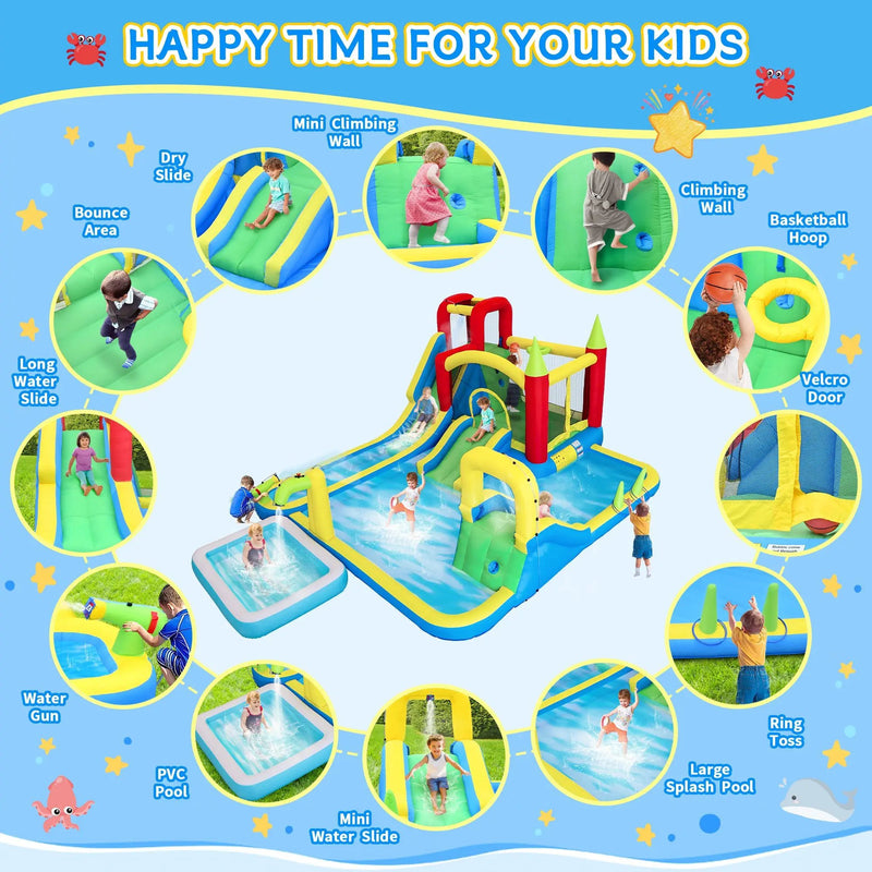11-in-1 Inflatable Slide Water Park for Kids by HouseOfZazla