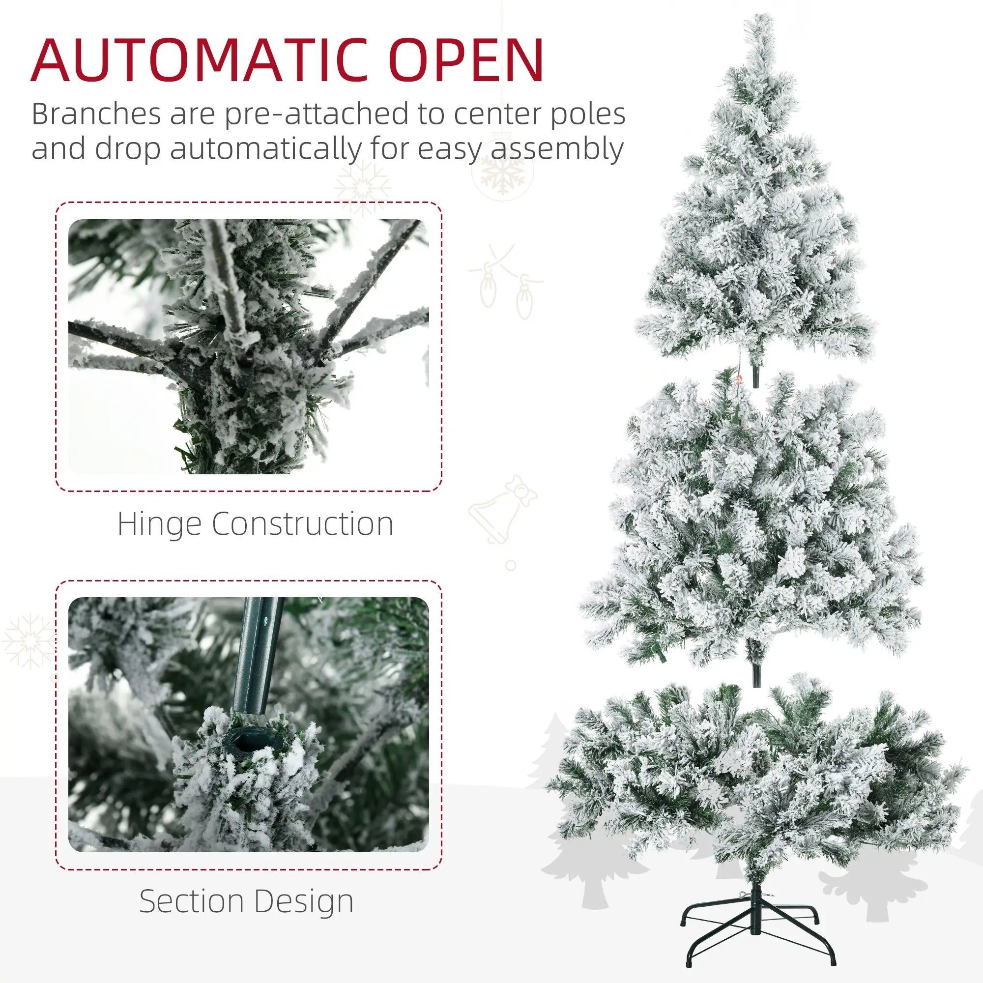 HOMCOM 7.5ft Tall Prelit Artificial Christmas Tree by HouseOfZazla